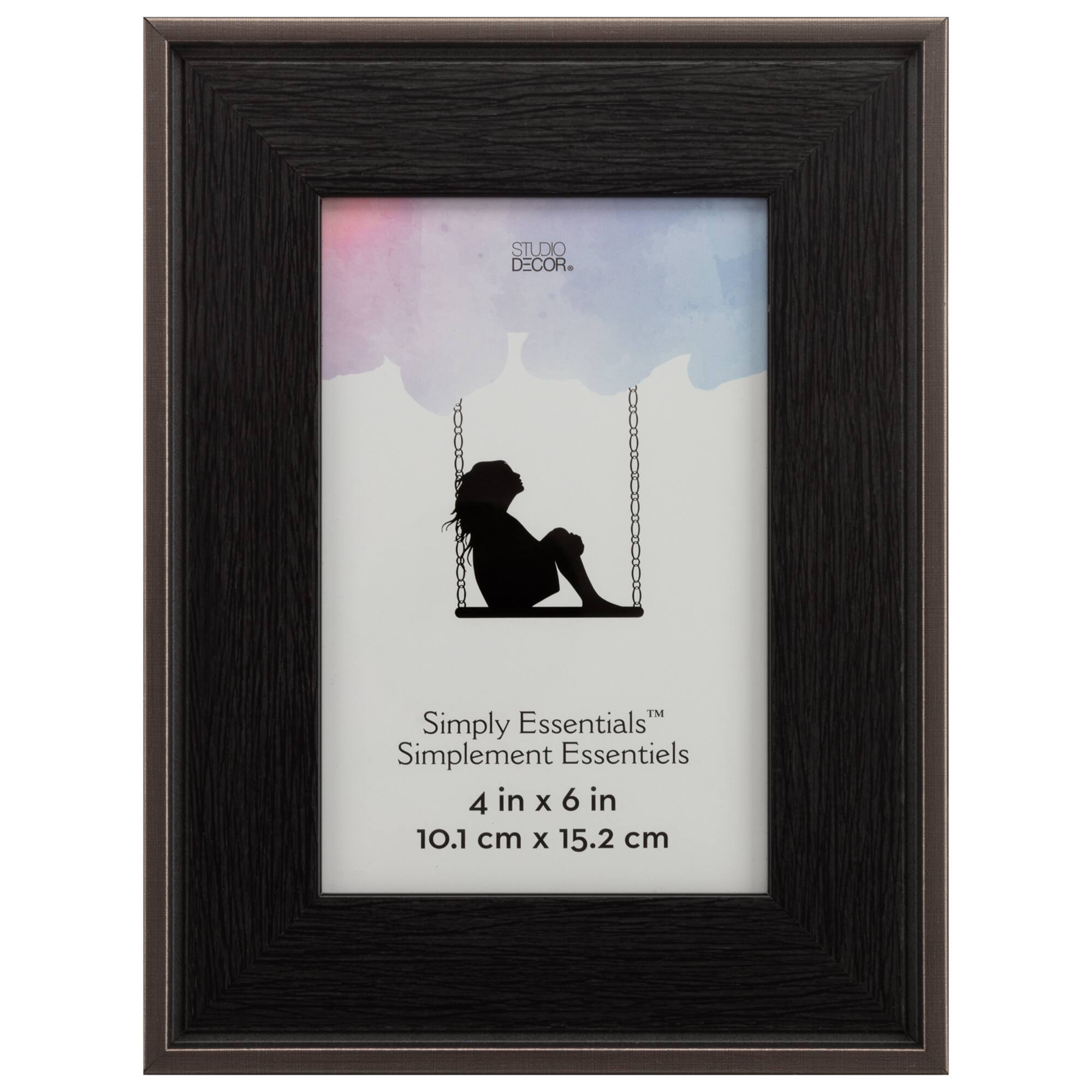 Simply Essentials™ 4" x 6" Black with Bronze Edges Frame by Studio Décor®